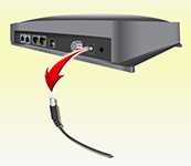 diagram of removing the power cable from a router