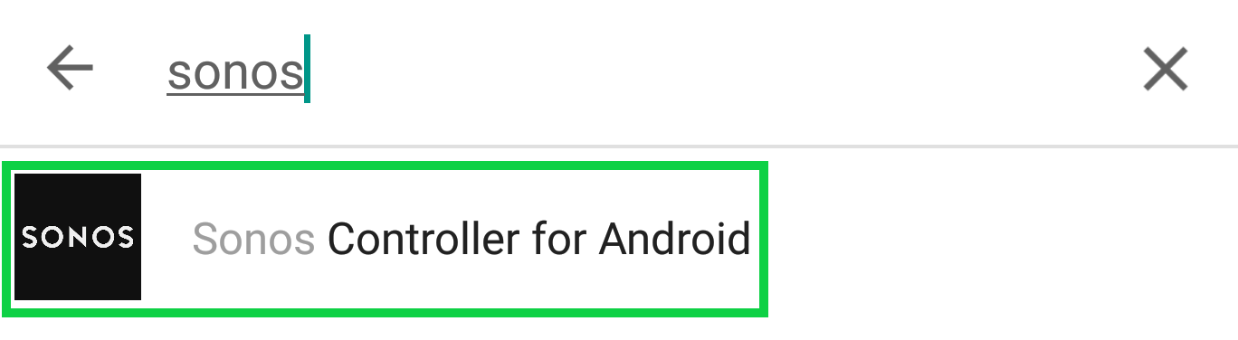 Searching for the Sonos app. Illustration.