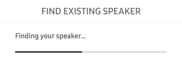 App scanning for existing speaker setup
