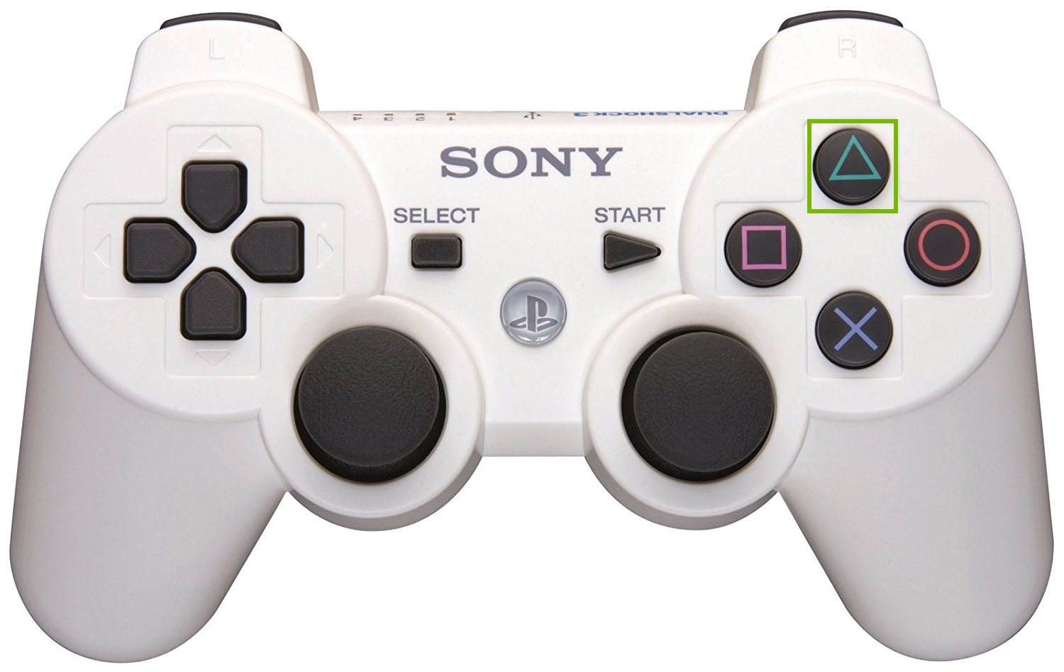PS3 controller with Triangle button highlighted. Screenshot.