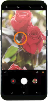 Camera app focus reticle.