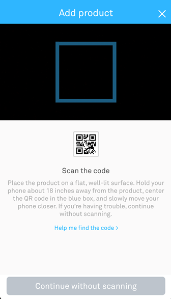 QR code scan feature for adding device in mobile app