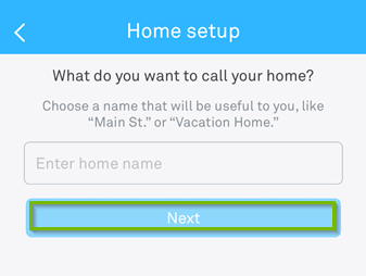Home name entry screen
