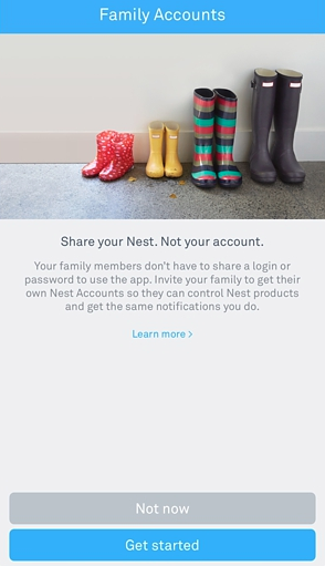 Account sharing setup screen