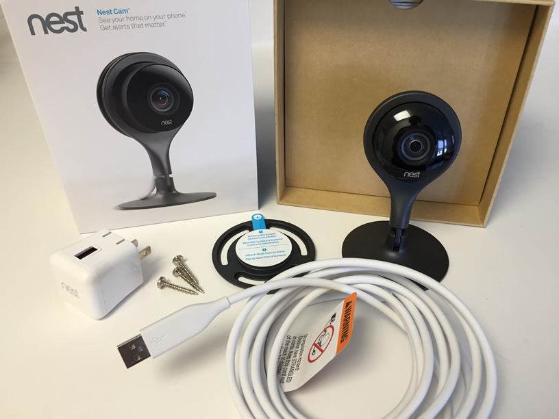 Unboxed Nest camera.