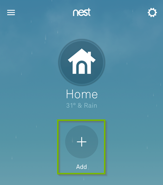 Add device screen in mobile app