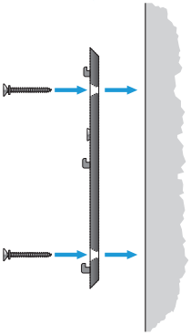 Diagram of installing screws through backplate to wall