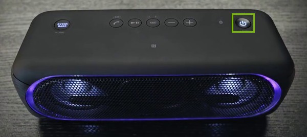 Power button highlighted