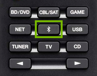 Bluetooth button highlighted on remote control.