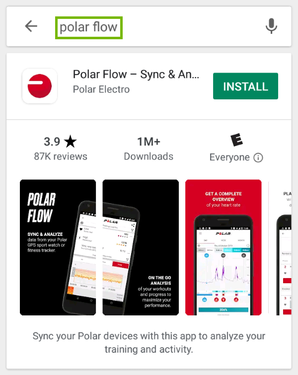 Keyword highlighted in Google Play search.