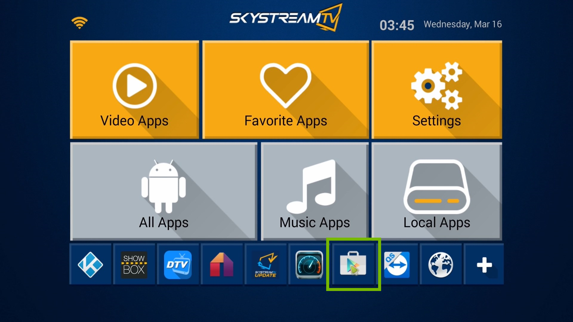 Main Menu with PLay Store highlighted.