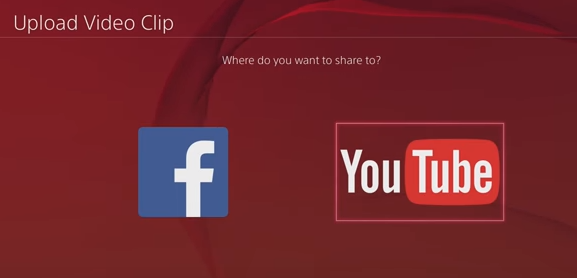 Upload video clip to Facebook or YouTube. Screenshot.