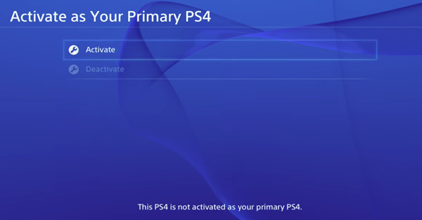Playstation 4 reactivation