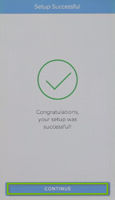 Mobile app Wi-Fi setup completion confirmation