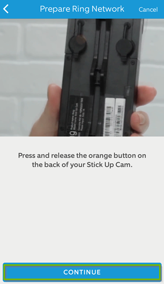 Mobile app device setup instructions screen