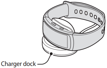 diagram of watch sitting on charger dock
