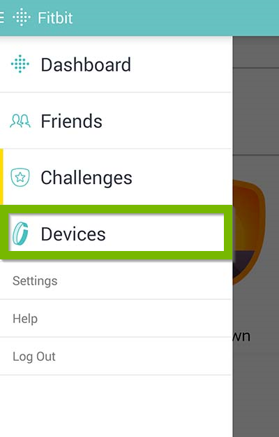 Devices option highlighted in menu.