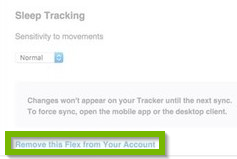 Remove this Fitbit from your account selected.
