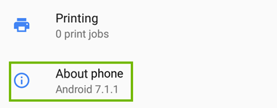 Android about phone selection