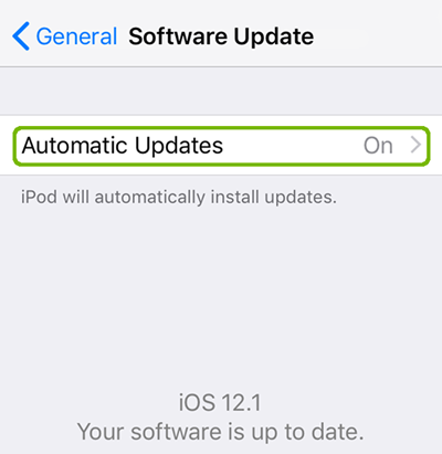 iOS device is up to date