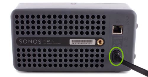 Power cable plugged into speaker