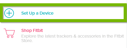 Set up Device button. Screenshot.