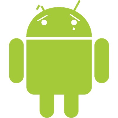 Sad android logo.