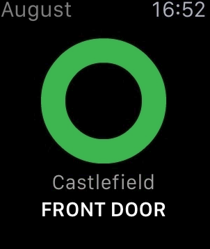 August home green button for unlocked door