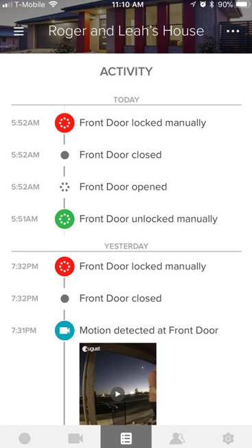 August home app activity feed