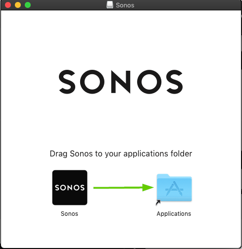 Dragging the sonos icon