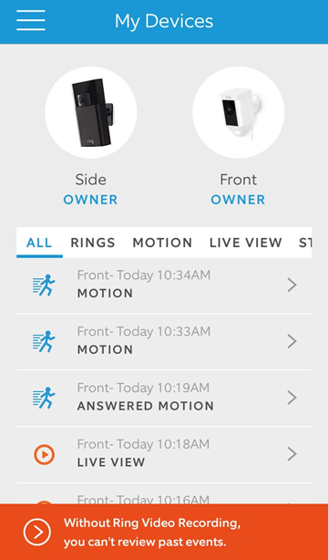 Mobile app dashboard