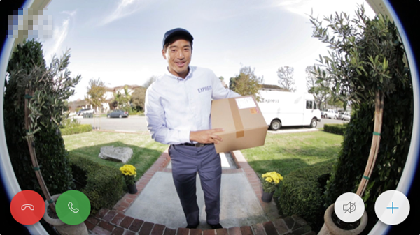 Phone screen showing doorbell view.