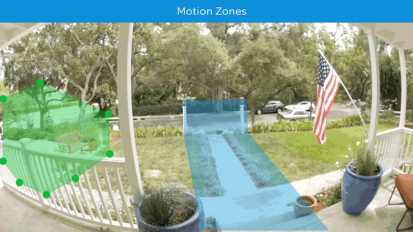 Setting motion zones in mobile app.