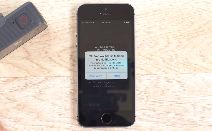 Smartphone prompting the user for permission to display notifications.