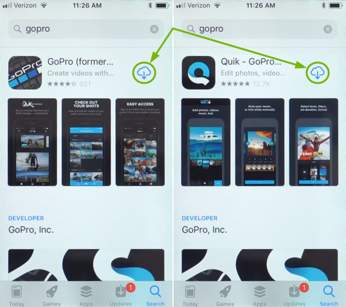Mobile apps landing pages