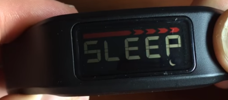Garmin vivofit showing sleep on the led