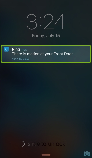 Phone screen showing alert