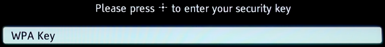 Wi-Fi key pre-entry screen