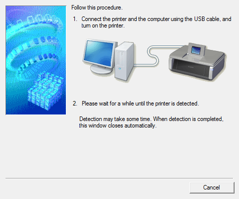 USB cable connection screen.