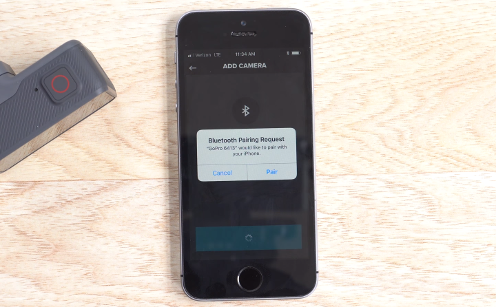 GoPro app prompting the user for permission to connect via Bluetooth.