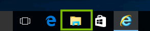 Windows taskbar highlighting the File Explorer icon.