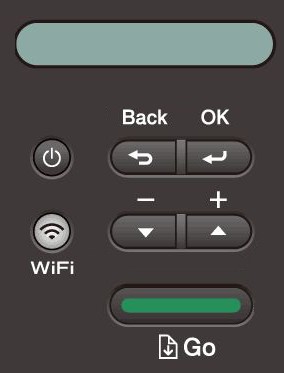 Control panel for printers with multi-button display.