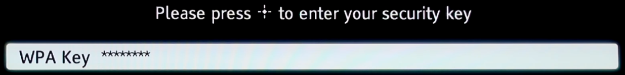 Wi-Fi key post-entry screen