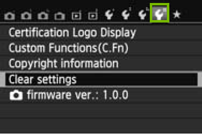 menu with 4th wrench highlighted