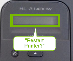 Printer control panel screen displaying Restart Menu.