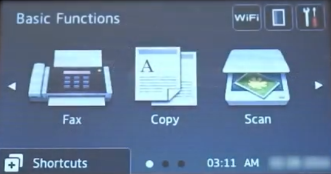 Control panel for printers with touch-screen or digital display.