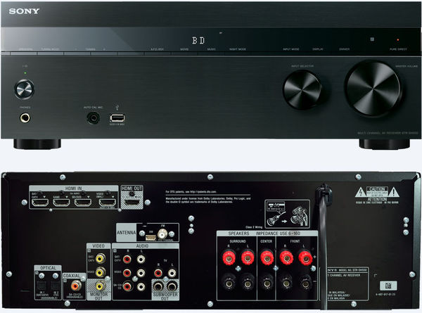 Front and back of Sony STR-DH550