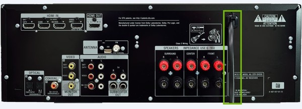 back of turner with power cable highlighted