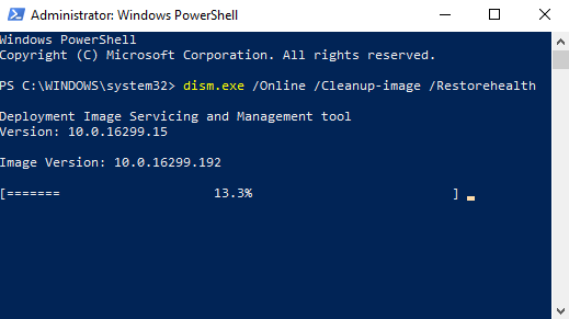 dsim running in PowerShell