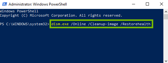 PowerShell with dsim command entered